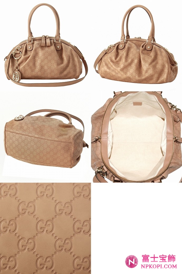 GUCCI/グッチ SUKEYグッチシマGG柄Gチャーム付きミディアムボストンバッグ 223974 AA61G 2729 